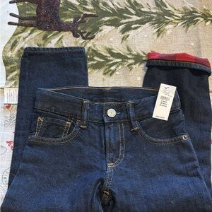 Baby GAP Dark Blue Kids Jeans NWT Size 4 Buffalo Check Lining